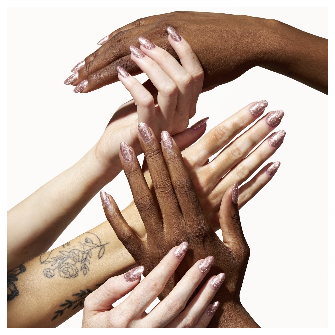 Gel Nail Stickers - manucure rose clair pailleté Gel Nail Stickers - manucure rose clair pailleté